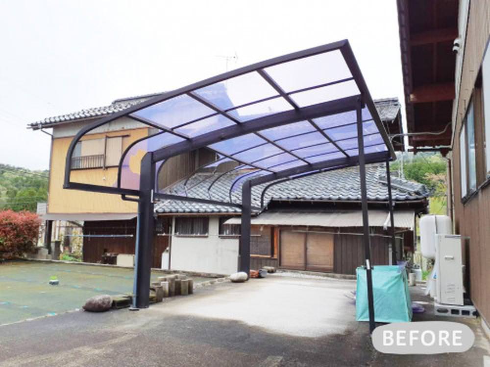 カーポート屋根のパネル張替をさせていただきました