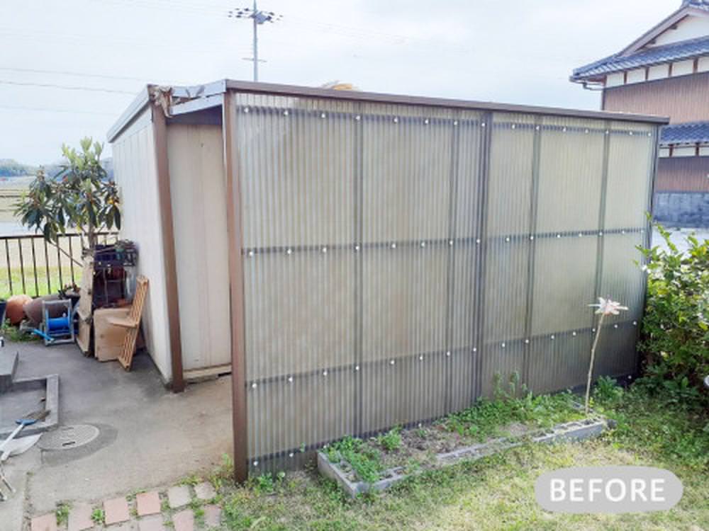 新しいサイクルポートでしっかり雨風を防ぎます