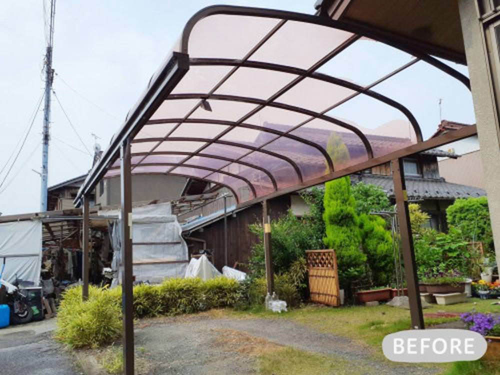 カーポートの屋根の張替修理をさせていただきました