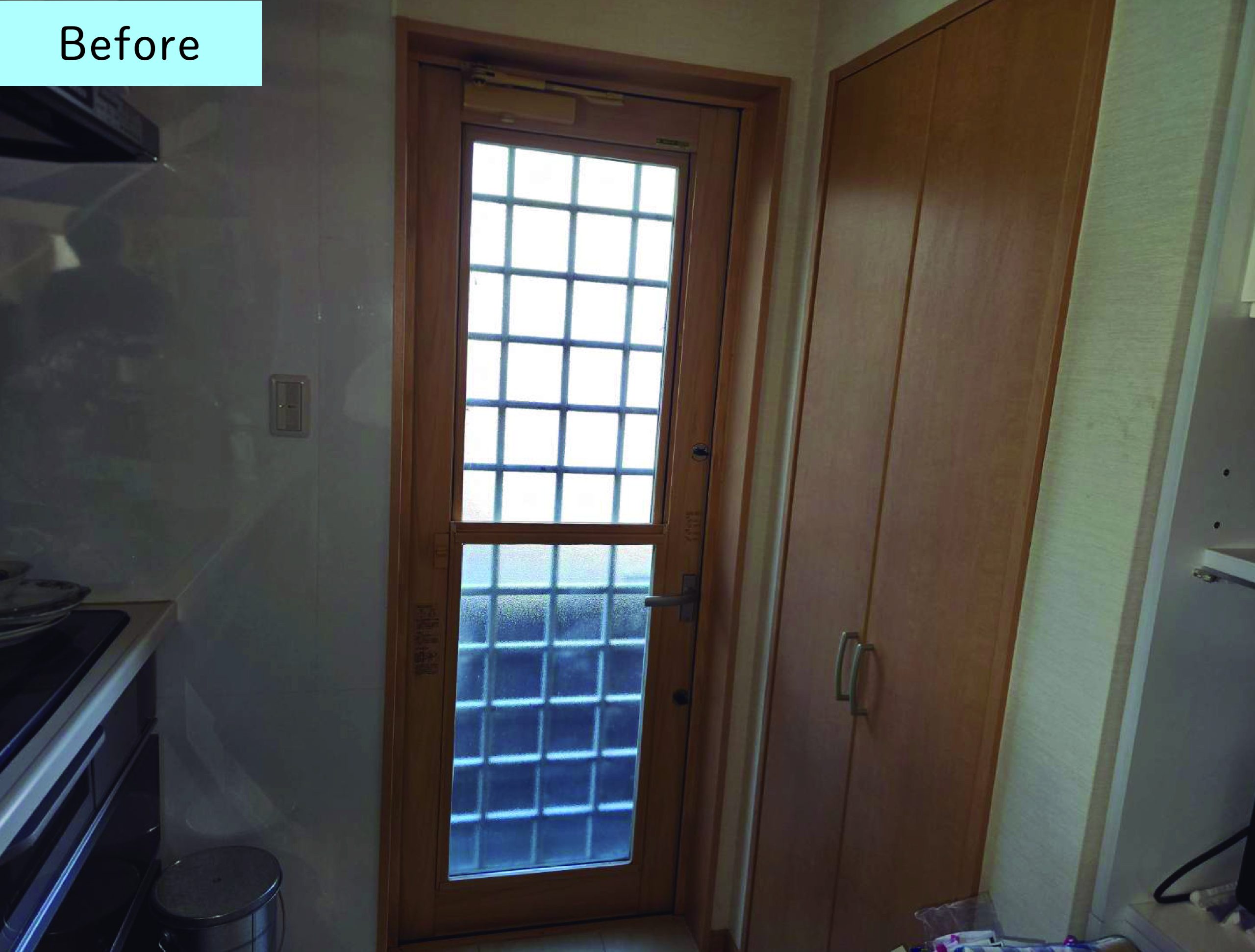 勝手口にもFIXタイプのウチリモで快適に♪